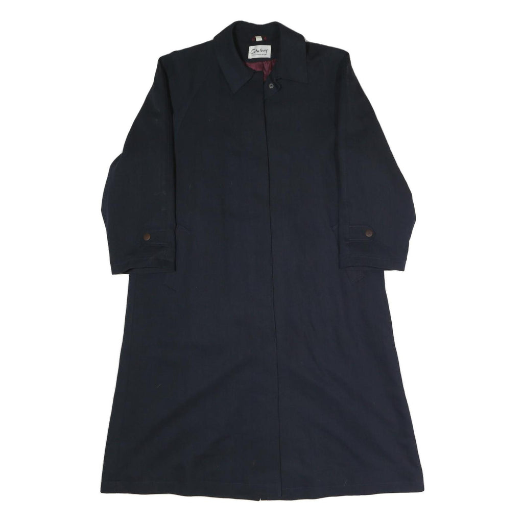 H&M Womens Navy Blue Jacket M Polyester Blend Classic Button Closure Outerwear