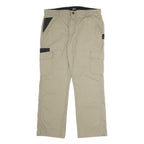 DICKIES Mens Cotton Blend Beige Regular Straight Trousers W36 L30 Workwear Zip
