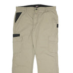 DICKIES Mens Cotton Blend Beige Regular Straight Trousers W36 L30 Workwear Zip