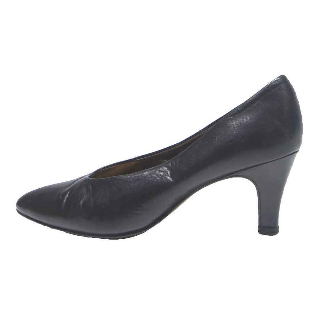 PETER KAISER Womens Classic Court Heels Black Leather UK 4 Elegant Formal