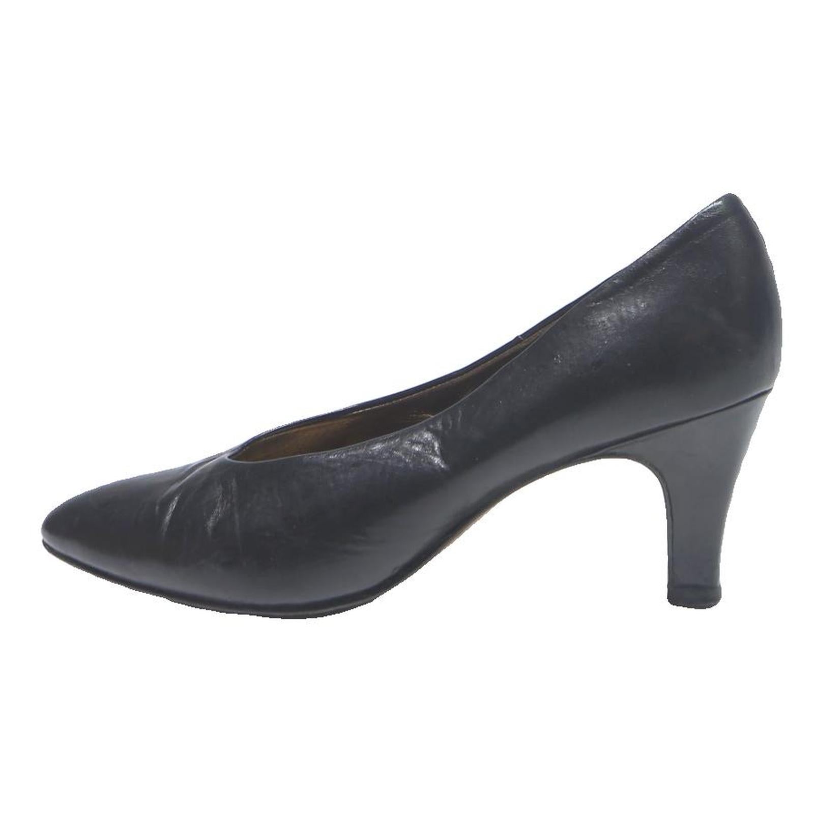 PETER KAISER Womens Classic Court Heels Black Leather UK 4 Elegant Formal