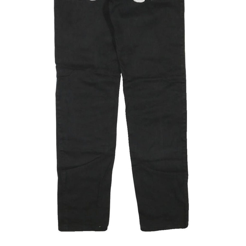 SAKUN CREW Womens Jeans Black Regular Straight Denim W32 L31 Stylish Logo