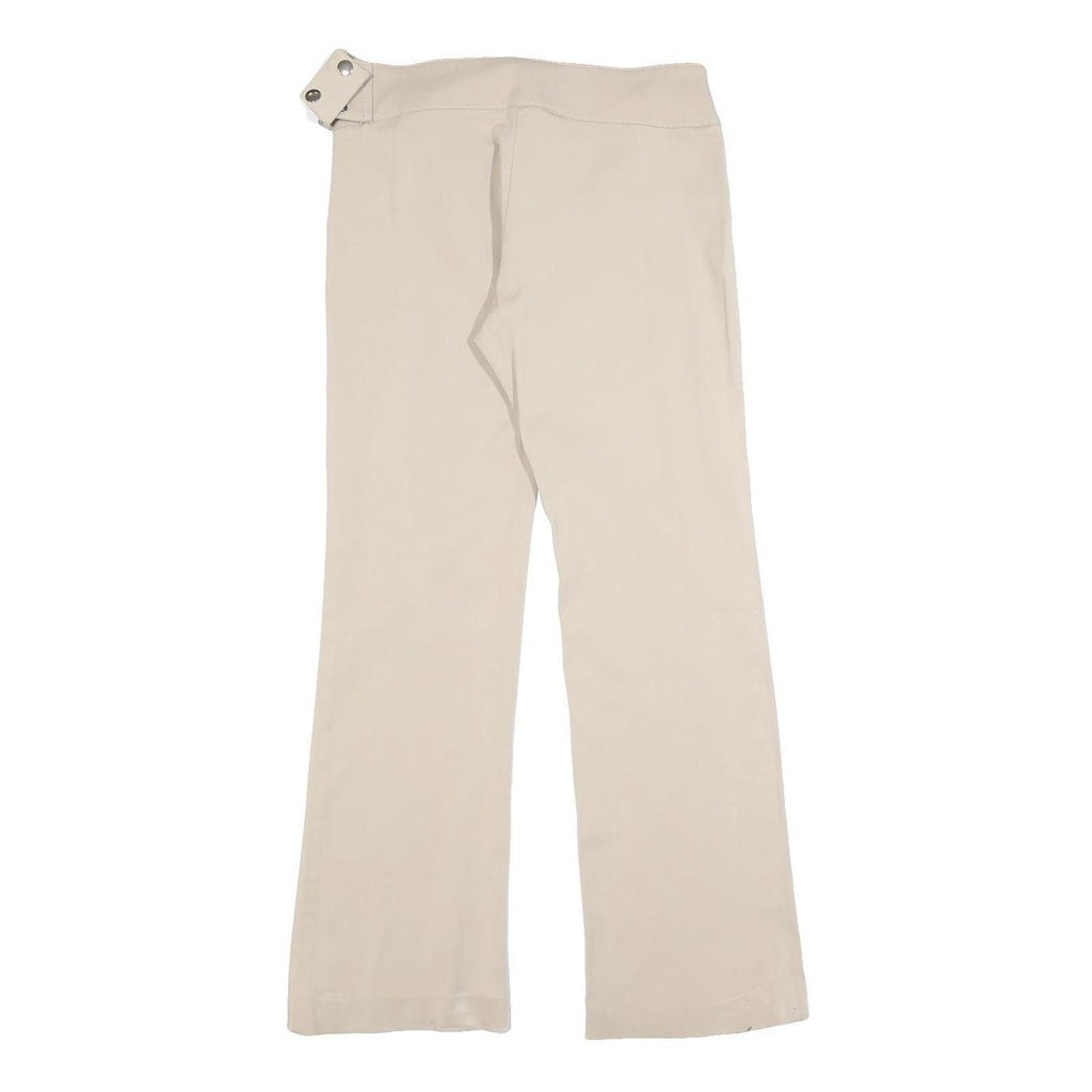 YES OR NO Womens Beige Slim Trousers W28 L28 Zip Closure Stylish Waist Detail