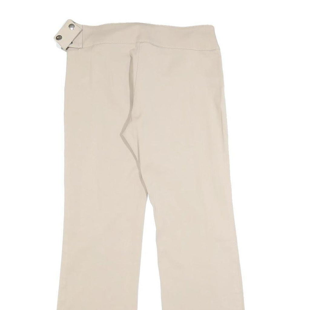 YES OR NO Womens Beige Slim Trousers W28 L28 Zip Closure Stylish Waist Detail