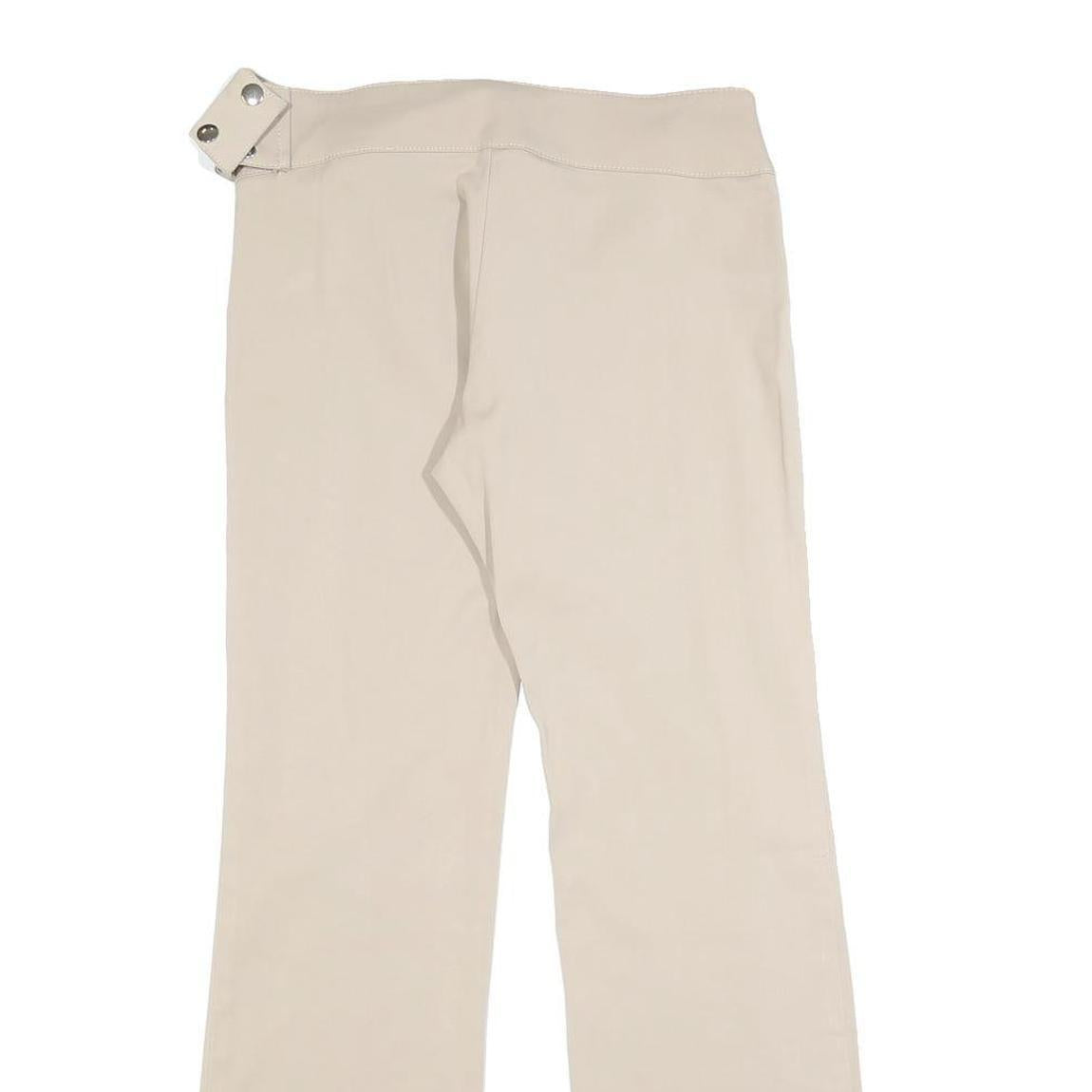 YES OR NO Womens Beige Slim Trousers W28 L28 Zip Closure Stylish Waist Detail