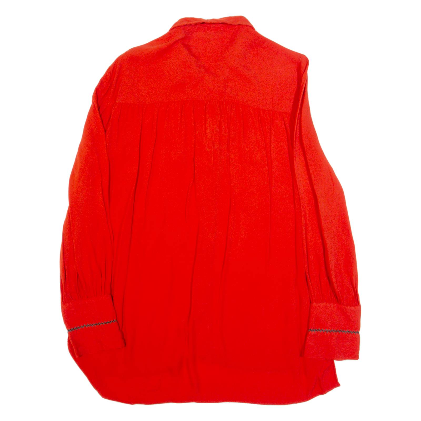 MASSIMO DUTTI Womens Shirt Red Collared Long Sleeve L