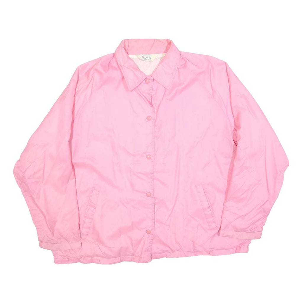 BLAIR Womens Pink Jacket XL Polyester Button Closure Plain Lightweight