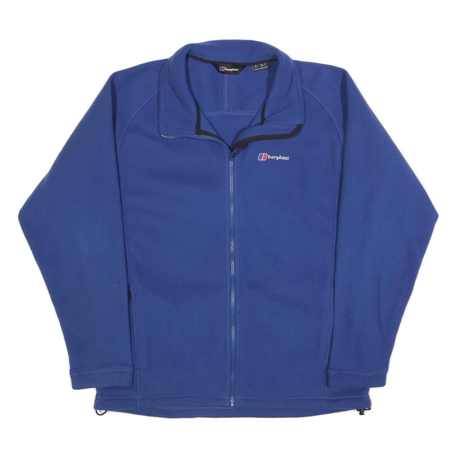 BERGHAUS Mens Blue Jacket L Polyester Fleece Outdoor Zip Up Lightweight