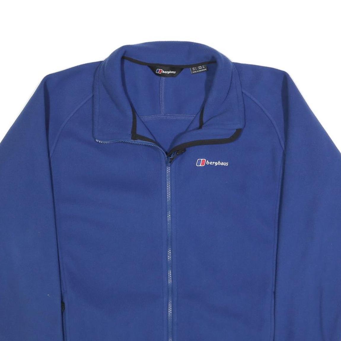 BERGHAUS Mens Blue Jacket L Polyester Fleece Outdoor Zip Up Lightweight