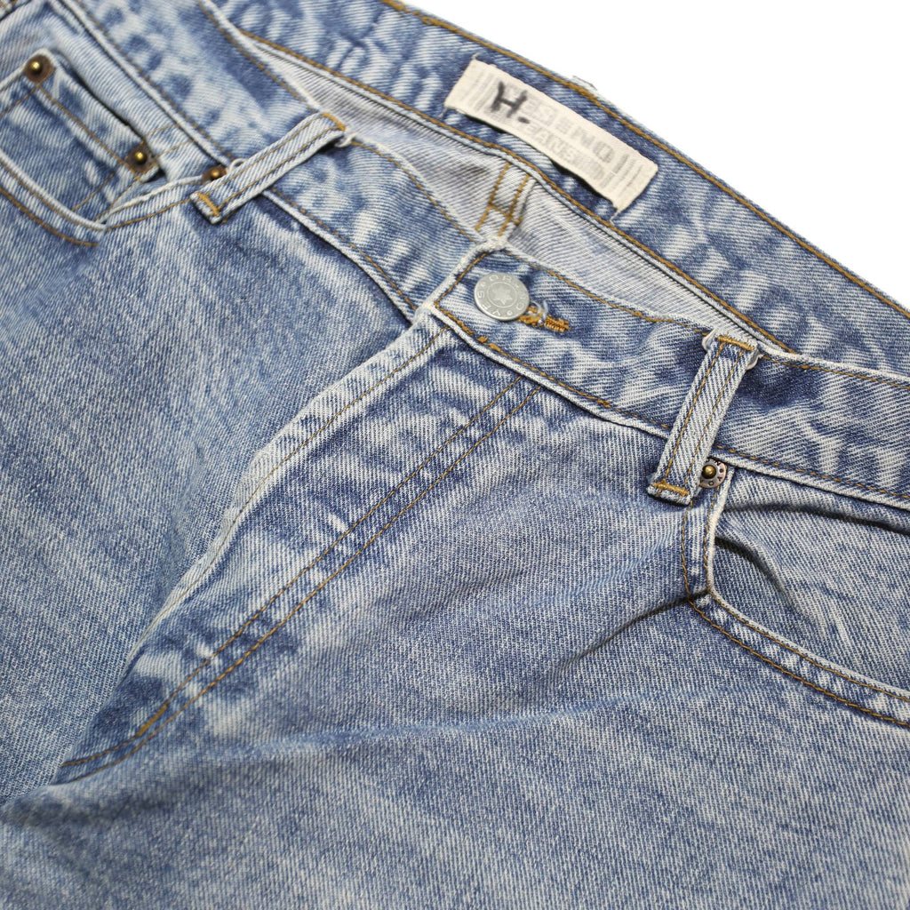 YES OR NO Womens Blue Relaxed Straight Denim Light Cotton Blend W30 L28 Button