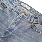 YES OR NO Womens Blue Relaxed Straight Denim Light Cotton Blend W30 L28 Button