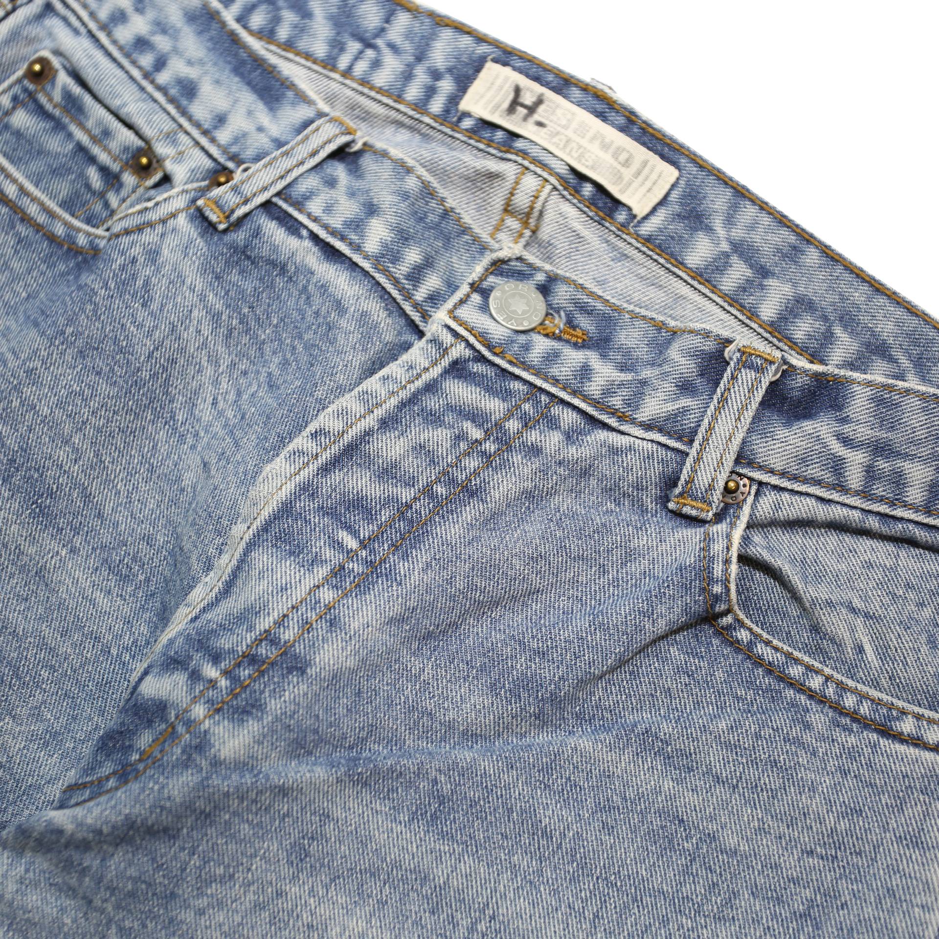YES OR NO Womens Blue Relaxed Straight Denim Light Cotton Blend W30 L28 Button