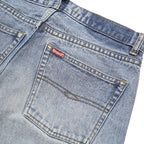 YES OR NO Womens Blue Relaxed Straight Denim Light Cotton Blend W30 L28 Button
