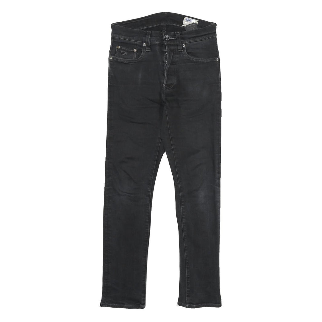 G-STAR Mens Black Slim Jeans Denim W28 L30 Classic Button Closure Casual Wear