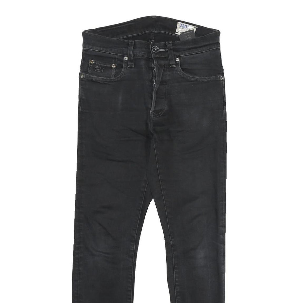 G-STAR Mens Black Slim Jeans Denim W28 L30 Classic Button Closure Casual Wear