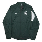 NIKE Mens Green White Spartan Logo Track Jacket M Polyester Zip Sportswear