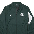 NIKE Mens Green White Spartan Logo Track Jacket M Polyester Zip Sportswear