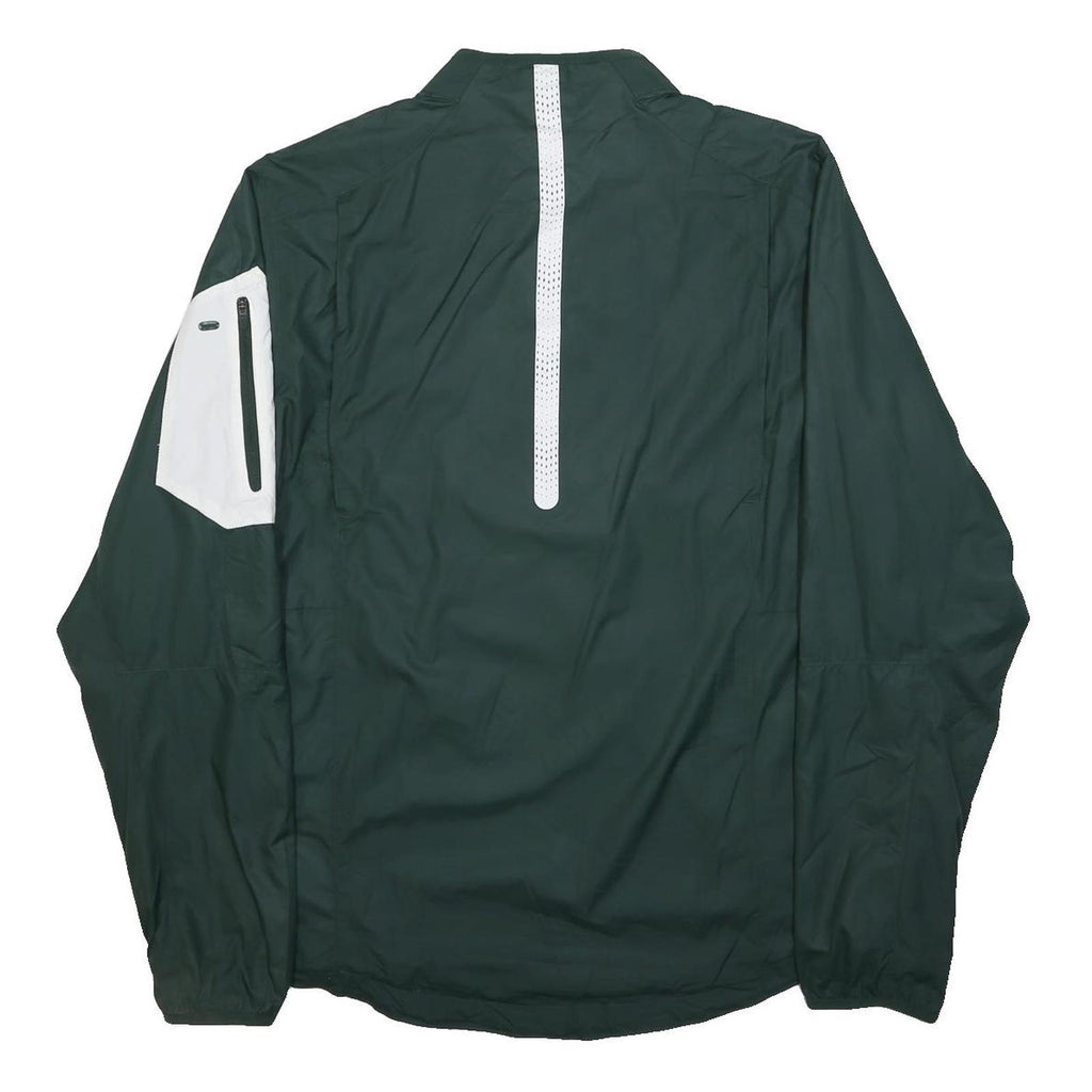 NIKE Mens Green White Spartan Logo Track Jacket M Polyester Zip Sportswear