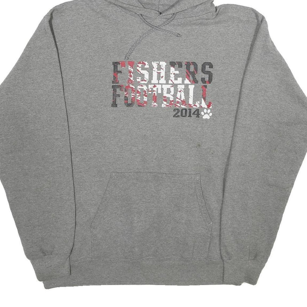 CHAMPION Mens Grey Fishers Football Hoodie S Cotton Blend