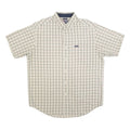 CHAPS RALPH LAUREN Mens Beige & Blue Check Shirt L Cotton Blend Casual
