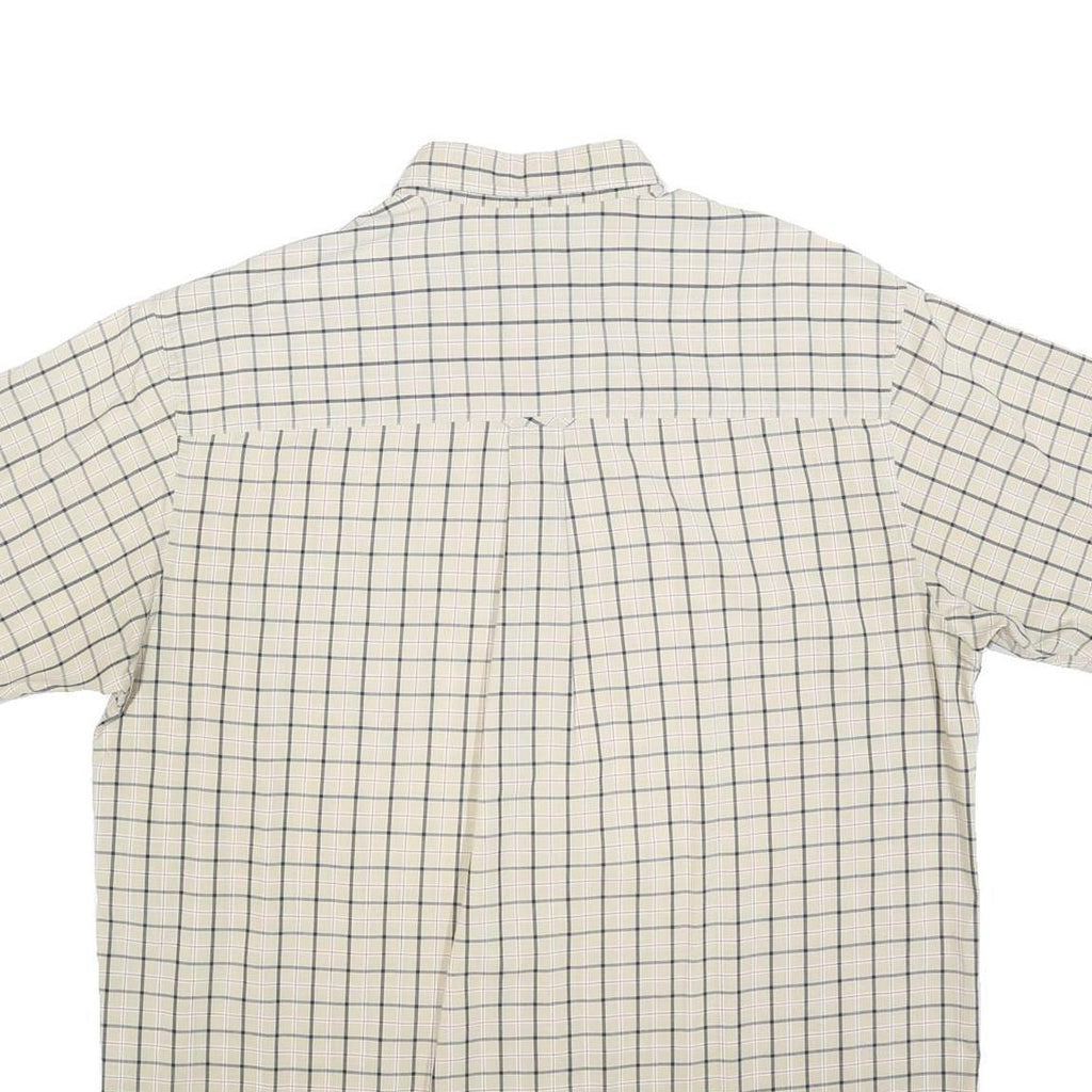 CHAPS RALPH LAUREN Mens Beige & Blue Check Shirt L Cotton Blend Casual