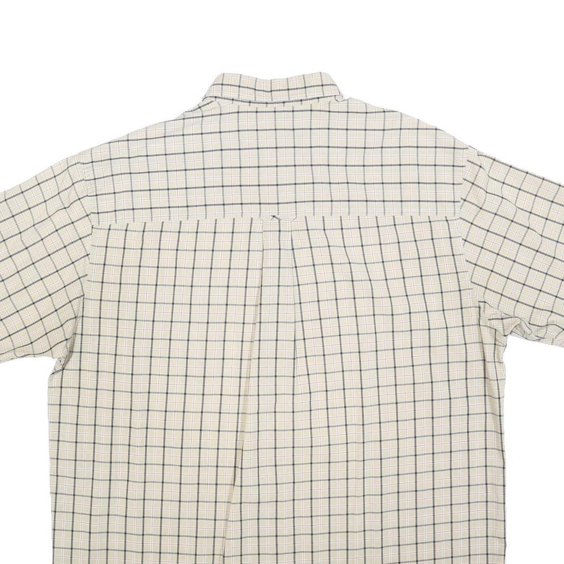 CHAPS RALPH LAUREN Mens Beige & Blue Check Shirt L Cotton Blend Casual
