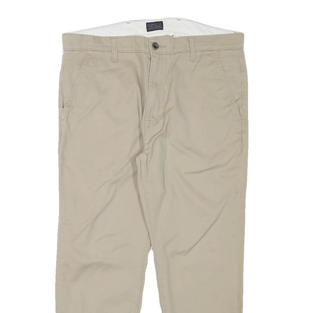 LEVI'S Mens Cotton Blend Beige Relaxed Tapered Trousers W36 L26 Casual Zip