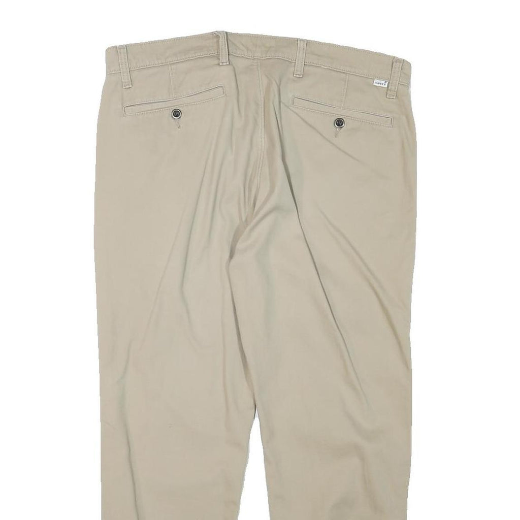 LEVI'S Mens Cotton Blend Beige Relaxed Tapered Trousers W36 L26 Casual Zip