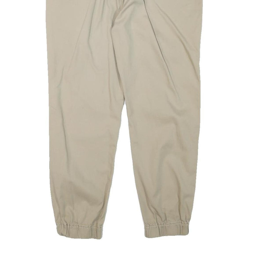 LEVI'S Mens Cotton Blend Beige Relaxed Tapered Trousers W36 L26 Casual Zip