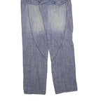 CZ TOU Mens Blue Regular Straight Denim Light W30 L32 Cotton Blend Zip Jeans