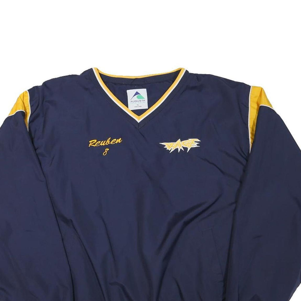 AUGUSTA Mens Navy & Yellow V-Neck XL Sweatshirt Sports Casual Lightweight