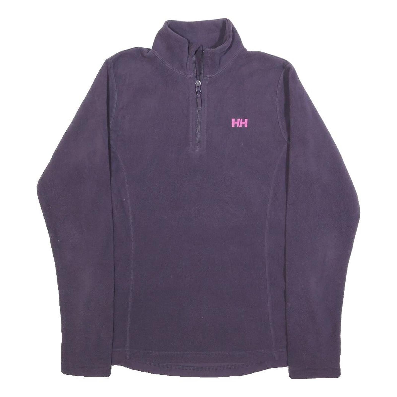 HELLY HANSEN Womens Purple Plain Pullover Jumper Crew Neck M Fleece