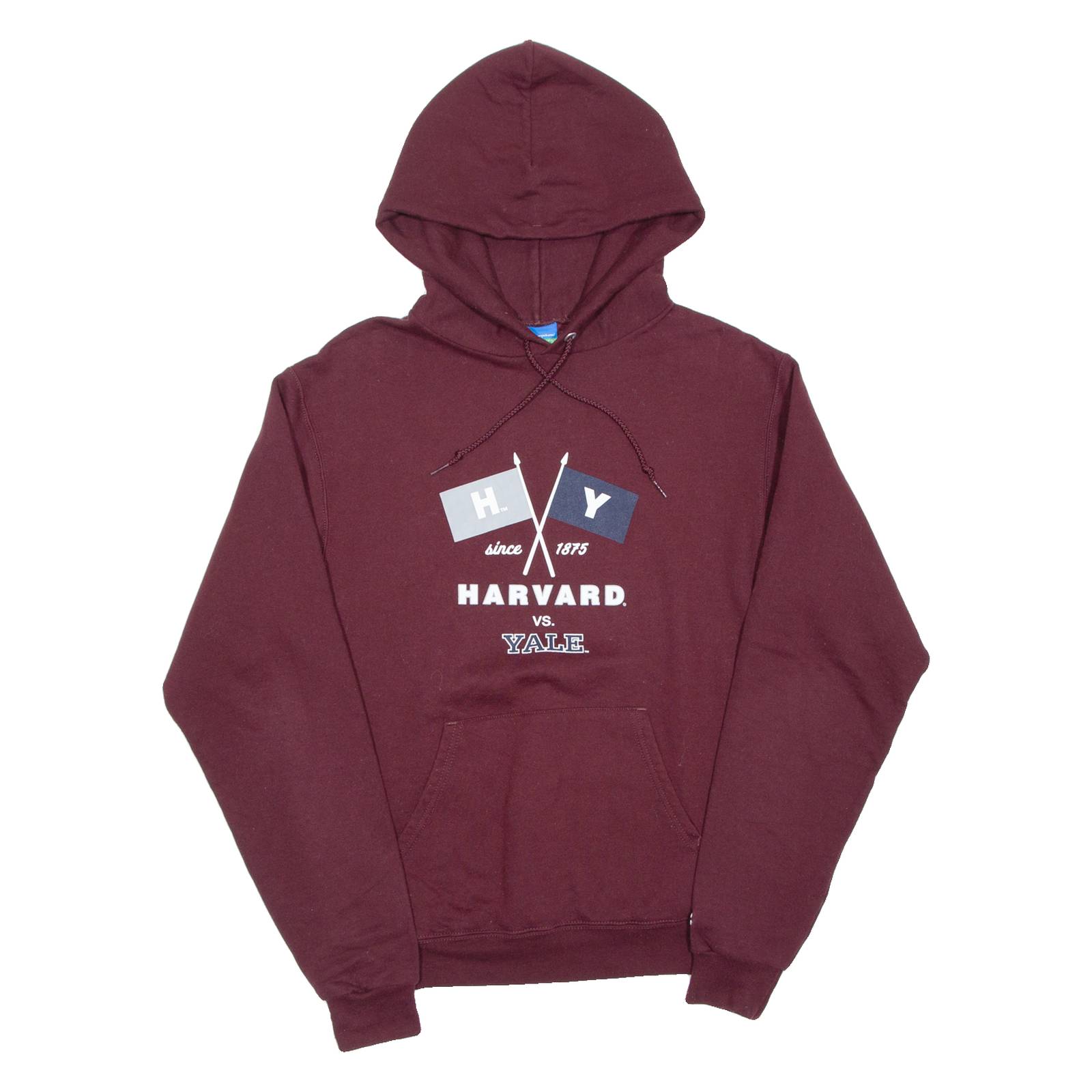 CHAMPION Harvard Vs Yale Mens Maroon Hoodie USA S