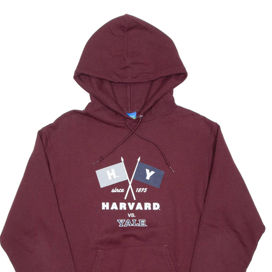CHAMPION Harvard Vs Yale Mens Maroon Hoodie USA S
