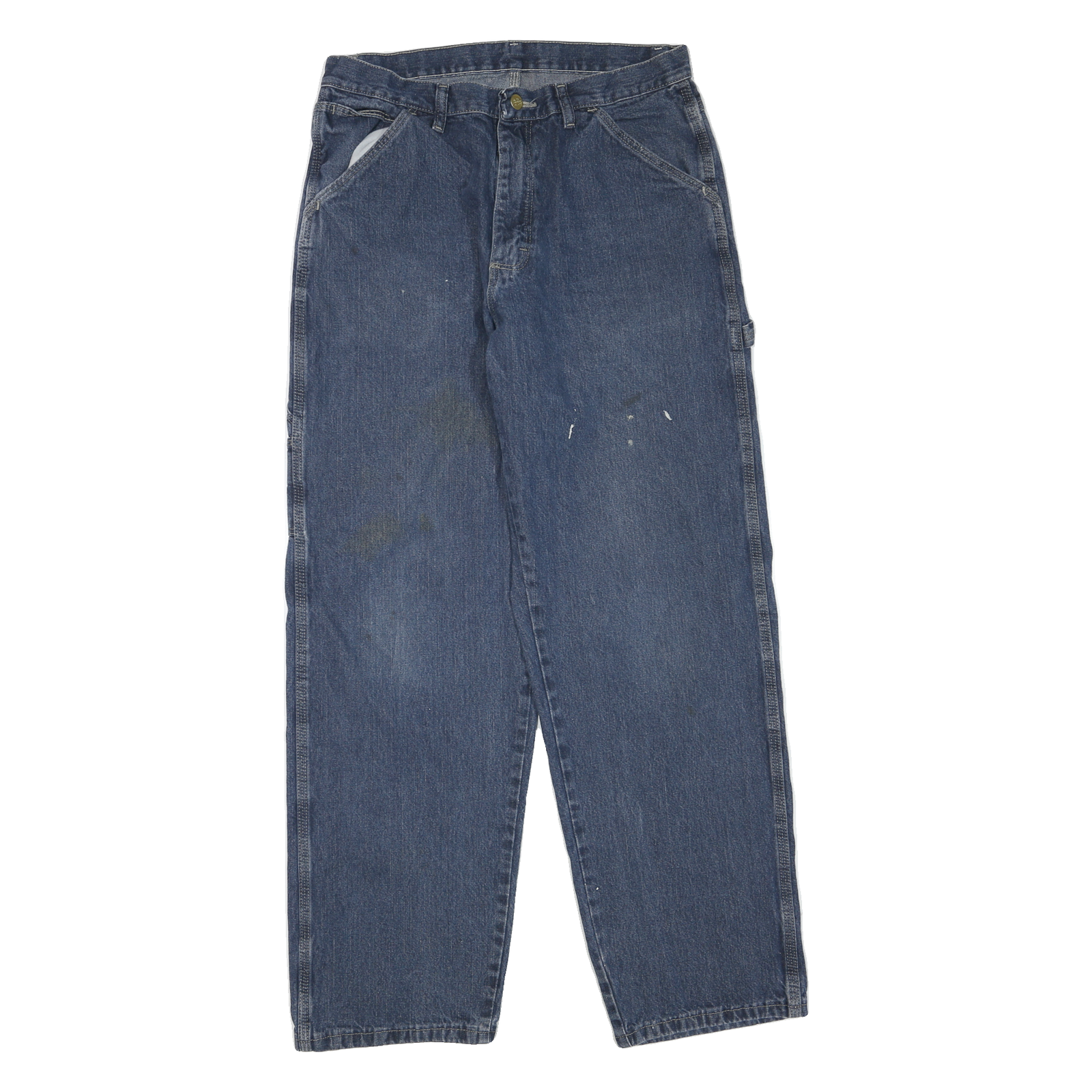 DICKIES Mens Jeans Blue Regular Straight Denim Medium W32 L32 Workwear Zip Fly