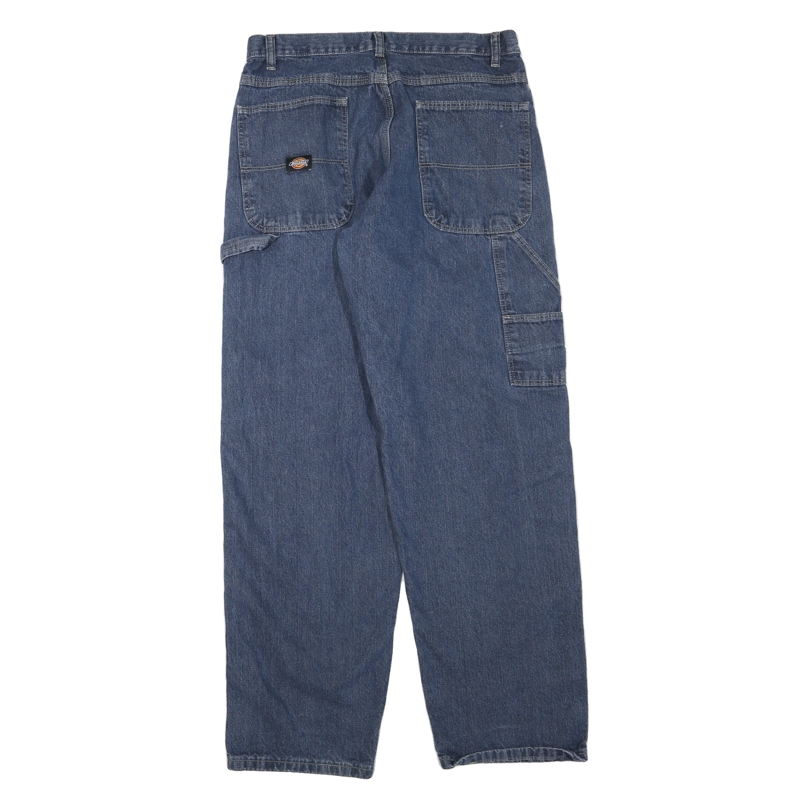 DICKIES Mens Jeans Blue Regular Straight Denim Medium W32 L32 Workwear Zip Fly