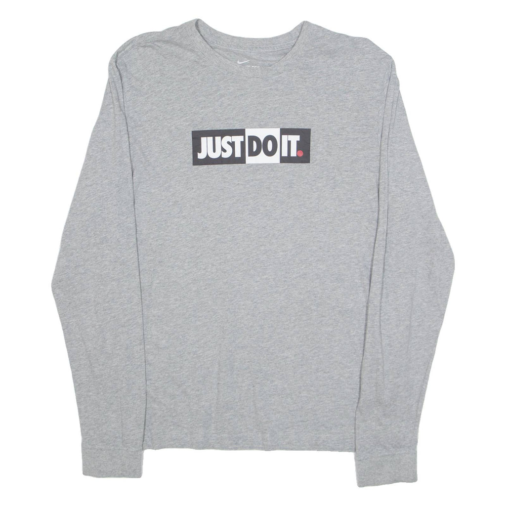 NIKE JUST DO IT Mens T-Shirt Grey Long Sleeve M