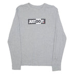 NIKE JUST DO IT Mens T-Shirt Grey Long Sleeve M