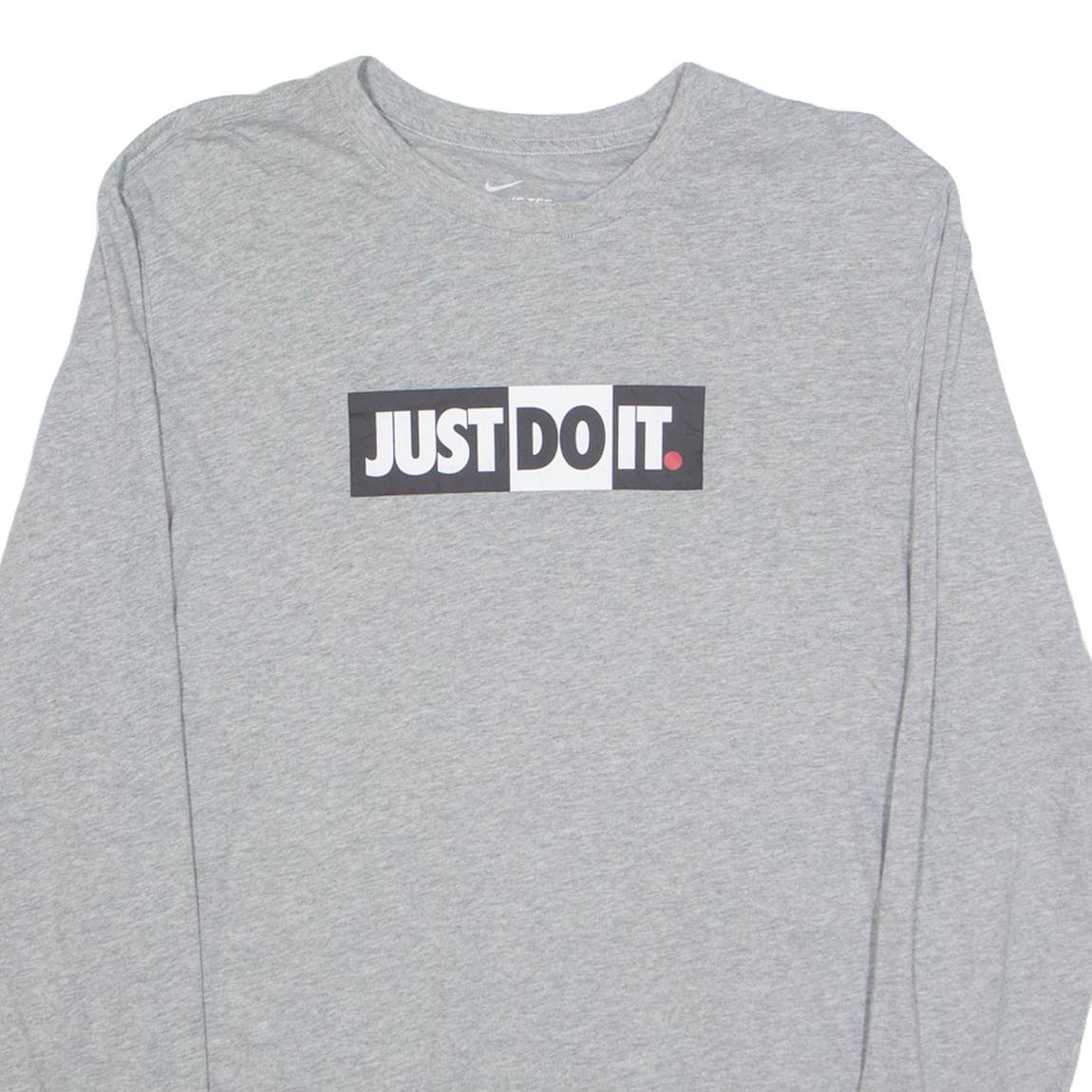 NIKE JUST DO IT Mens T-Shirt Grey Long Sleeve M