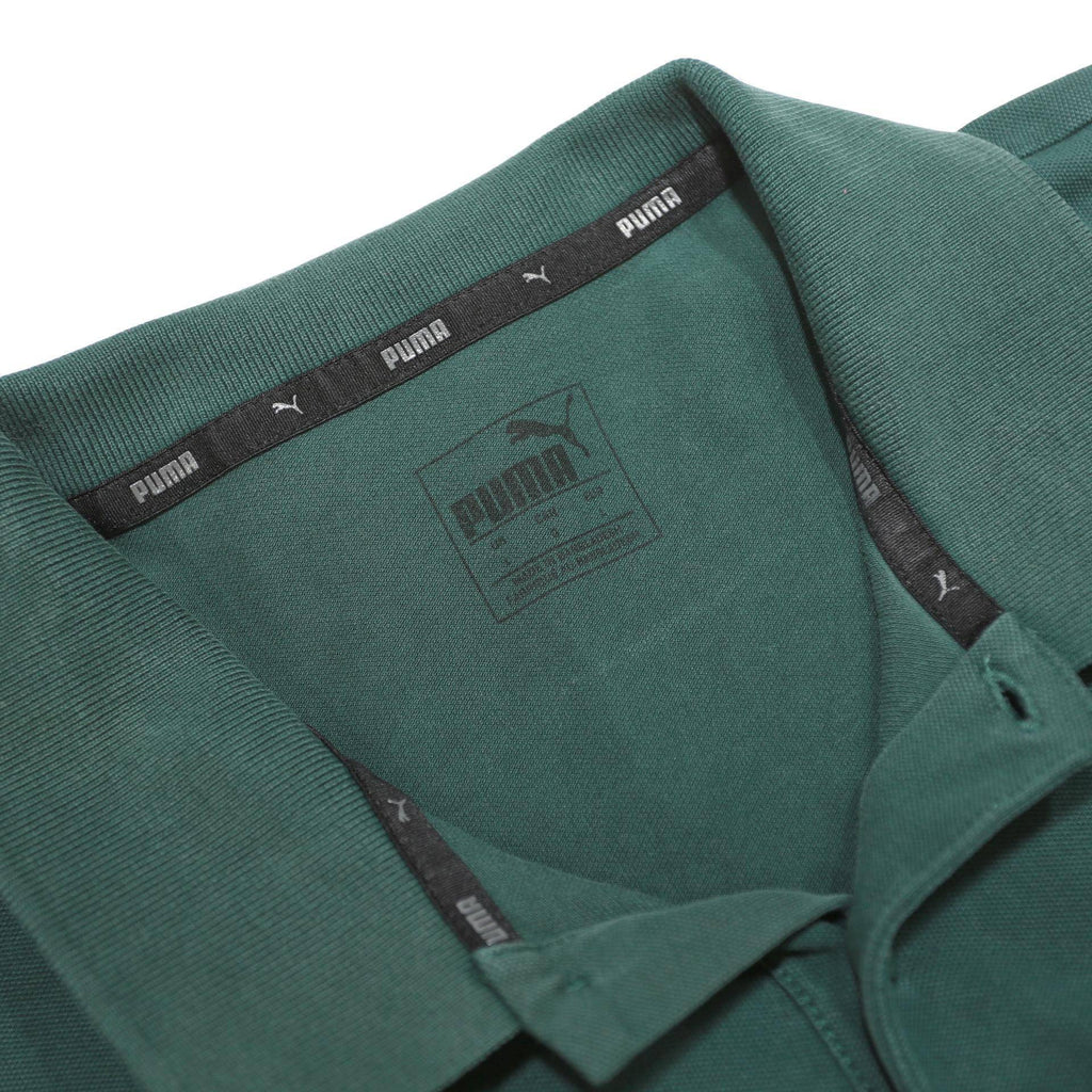 PUMA Womens Green Short Sleeve Plain L Polo Shirt Cotton Blend Casual