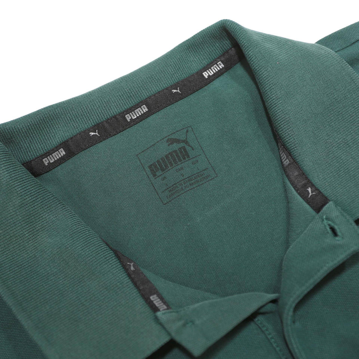 PUMA Womens Green Short Sleeve Plain L Polo Shirt Cotton Blend Casual