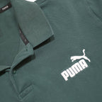 PUMA Womens Green Short Sleeve Plain L Polo Shirt Cotton Blend Casual