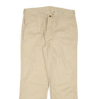 TOP Mens Cotton Blend Beige Regular Fit Trousers W34 L28 Plain Zip Closure