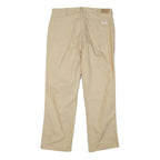 TOP Mens Cotton Blend Beige Regular Fit Trousers W34 L28 Plain Zip Closure