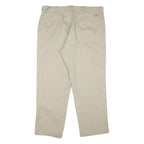 DICKIES Mens Regular Fit Beige Cotton Blend Trousers W40 L28 Zip Closure