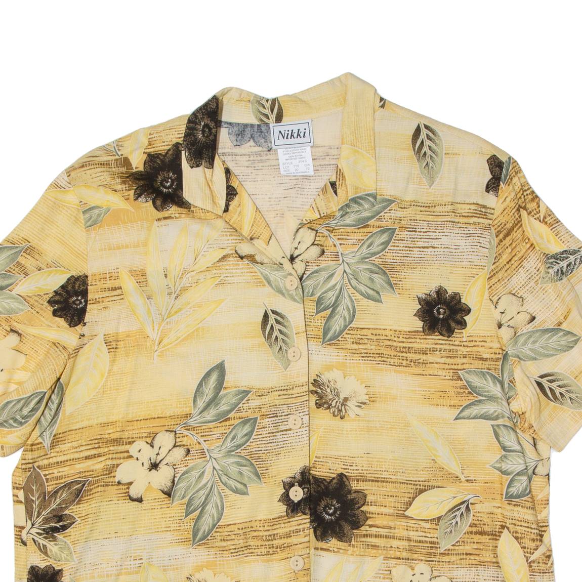 NIKKI Womens Shirt Yellow Floral UK 20