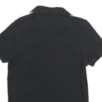 TOMMY HILFIGER Mens Black Short Sleeve Plain M Polo Shirt Cotton Blend
