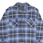 JACHS Mens Blue Black Check Shirt XL Casual Cotton Button Down Formal