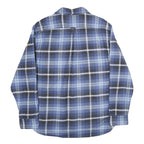 JACHS Mens Blue Black Check Shirt XL Casual Cotton Button Down Formal