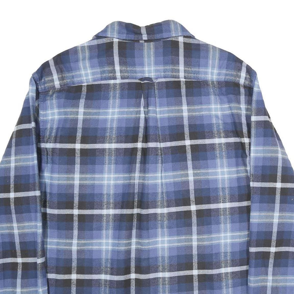 JACHS Mens Blue Black Check Shirt XL Casual Cotton Button Down Formal